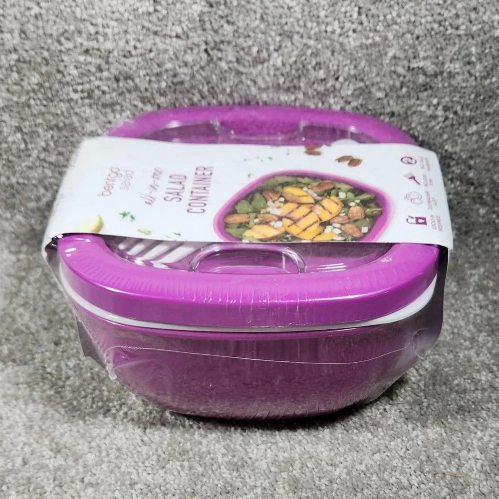 Bentgo Salad Container Purple All-in-One Lunch‎ Box with Fork BGOSAL-P